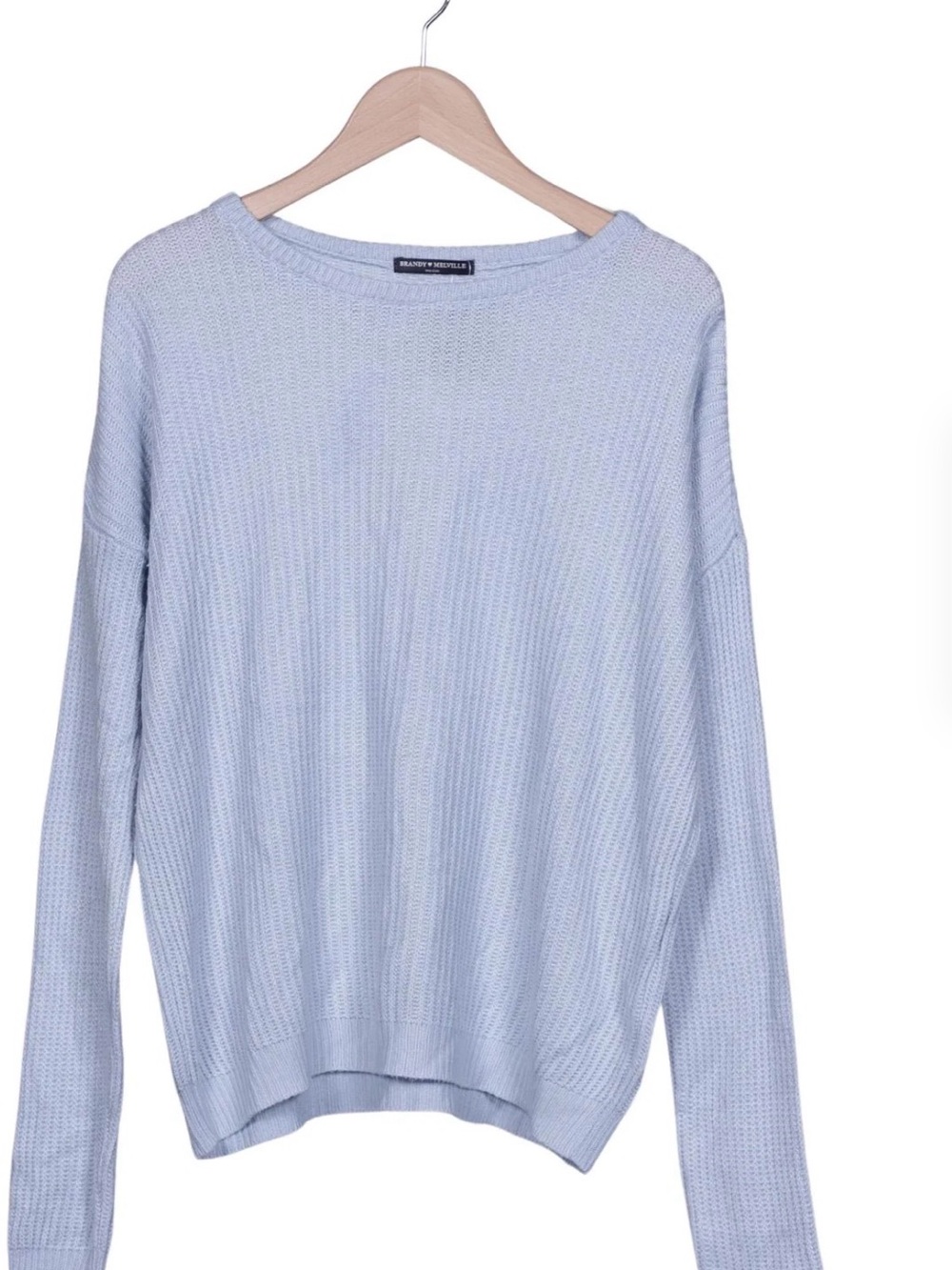 Brandy Melville Pastel Blue Scoopneck Knit Sweater